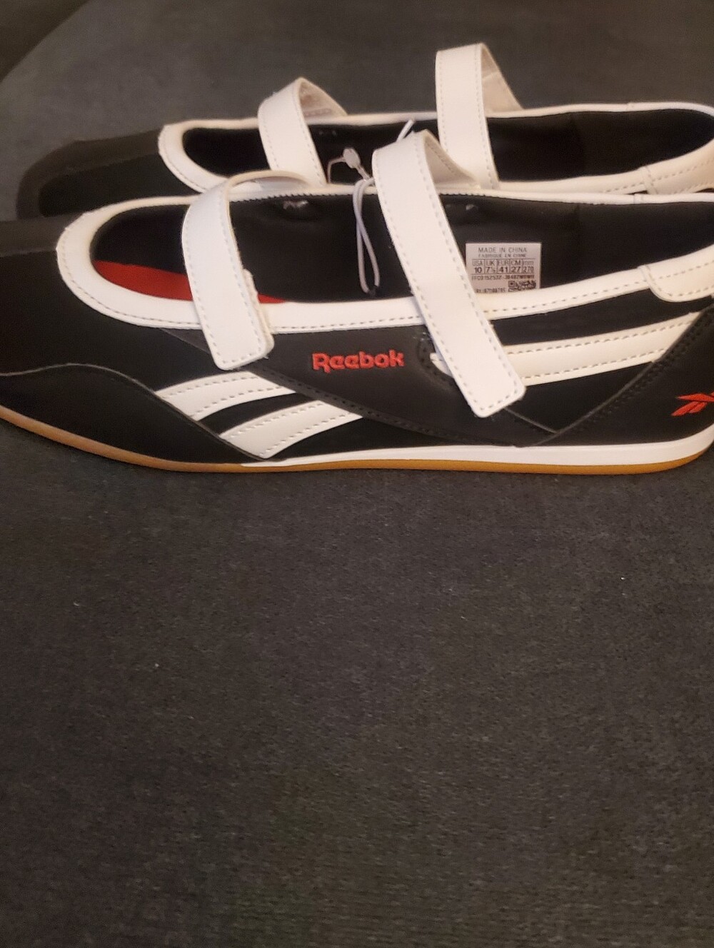 Reebok Black & White With Red Accent Mary Jane Sneakers - Picture 9 of 12